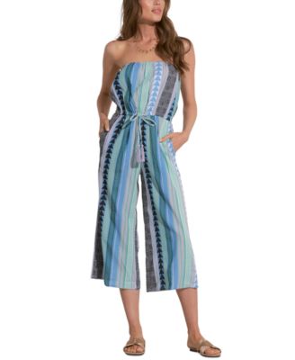 Elan - Women's Strapless Cropped Jumpsuit