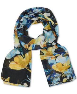 Calvin Klein - Abstract Floral Chiffon Scarf
