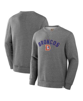 Fanatics - Men's Heather Gray Denver Broncos Loop Terry Pullover Sweatshirt