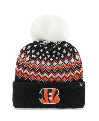 '47 Brand - Women's Black Cincinnati Bengals Elsa Cuffed Knit Hat with Pom