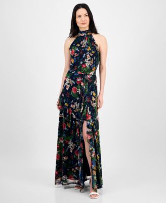 Anne Klein - Women's Floral-Print Ruffled Maxi Dress