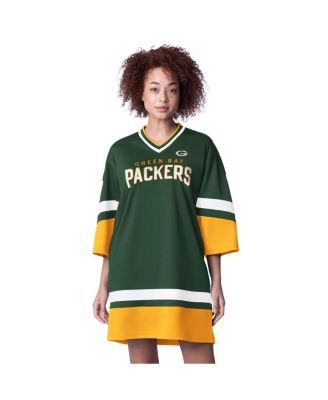 Starter - Women's Green Green Bay Packers Slap Shot 3/4 Sleeve Sneaker Dress