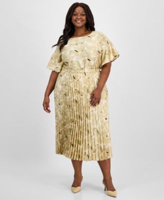 Anne Klein - Plus Size Pull-On Pleated Midi Skirt