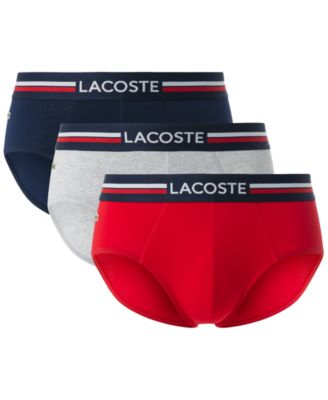 Lacoste - Men's Regular-Fit 3pk. Stripe Logo Briefs