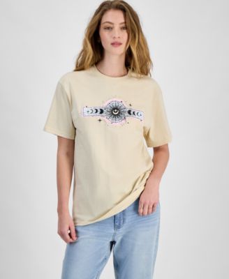 Rebellious One - Juniors' Celestial Graphic Cotton Boyfriend T-Shirt