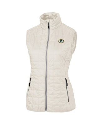 Cutter & Buck - Women's Cream Green Bay Packers Rainier PrimaLoft Full-Zip Vest
