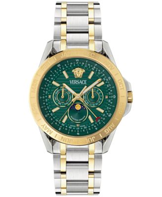 Versace - Men's Swiss V-Galaxy Moonphase Two-Tone Stainless Steel Bracelet Watch 43mm