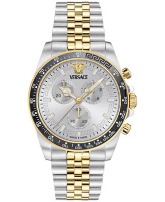 Versace - Men's Swiss Chronograph Greca Chrono Wave Two-Tone Stainless Steel Bracelet Watch 43mm