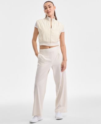 ID Ideology - Women's Woven Elastic Waist Piped Pants
