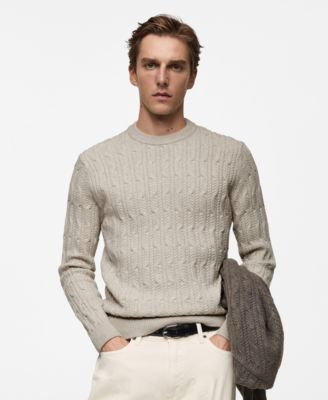 MANGO - Men's Knitted Braided Sweater