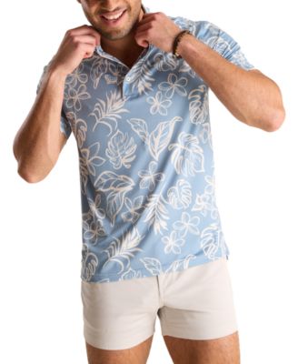 Chubbies - Men's The Better BeLeaf It Short Sleeve Leaf Print Polo Shirt