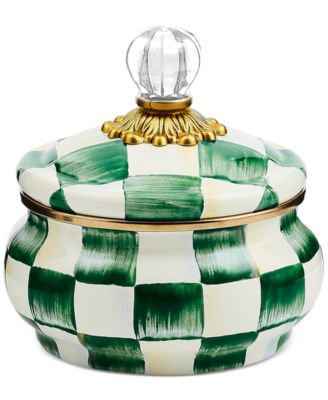 Mackenzie-Childs - Emerald Check Squashed Pot