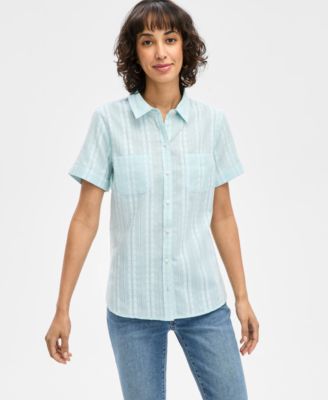 Nautica Jeans - Women's Jasmin Jacquard Cotton Camp Shirt