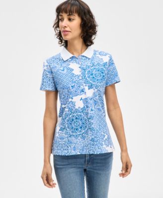 Nautica Jeans - Women's Printed Polo Shirt