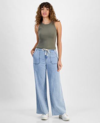 And Now This - Women's Drawstring Wide-Leg Jeans, Exclusively at Macy's