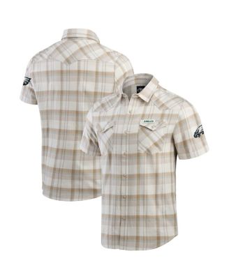 Fanatics - Men's Gray Philadelphia Eagles Plaid Full-Snap Shirt