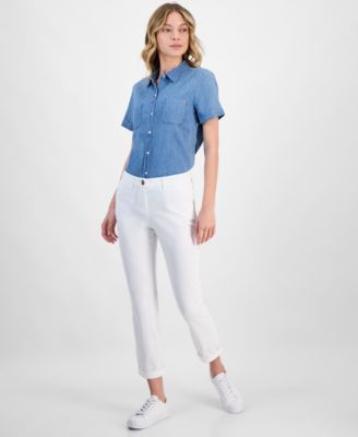 Nautica Jeans - Women's Montauk Solid Cuffed Chino Pants