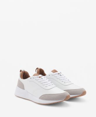 MANGO - Men's Leather Mixed Sneakers