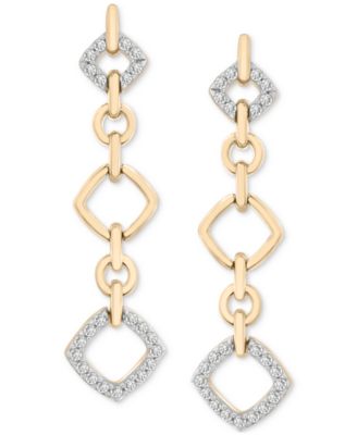 Wrapped in Love - Diamond Drop Rhombus Earrings (1/4 ct. t.w.) in 14k Yellow Gold