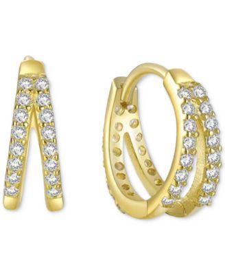 BEN ONI - Wren Cubic Zirconia Huggie Hoop Earrings