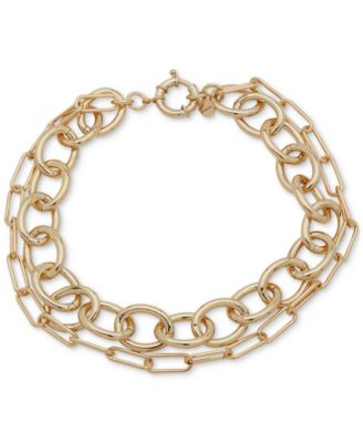 Emily in Paris - Gold-Tone Mixed Chain Double-Row 16" Collar Necklace