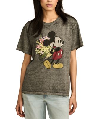 Lucky Brand - Women's Cotton Mickey Flowers Crewneck Tee