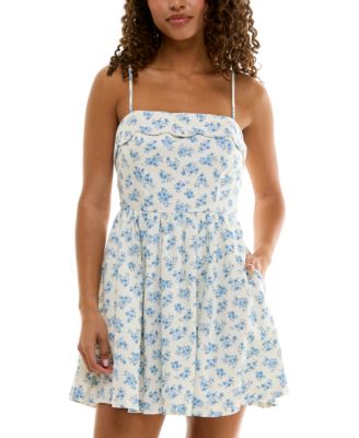 Trixxi - Juniors' Scallop-Trim Fit & Flare Dress