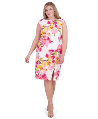 Eliza J - Plus Size Floral-Print Sheath Dress