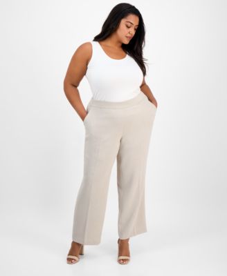 Kasper - Plus Size Mid-Rise Pull-On Pants