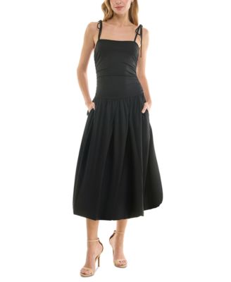 BCX - Juniors' Cami Drop-Waist Bubble-Hem Midi Dress