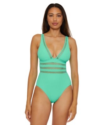 Becca - Women's Modern Edge Ribbed One-Piece Swimsuit