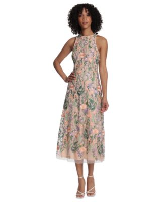 Maggy London - Women's Embroidered Midi Dress