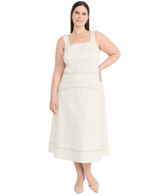 Maggy London - Plus Size Cotton Midi Dress