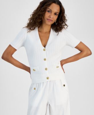 I.N.C. International Concepts - Petite Short-Sleeve Knit Cardigan