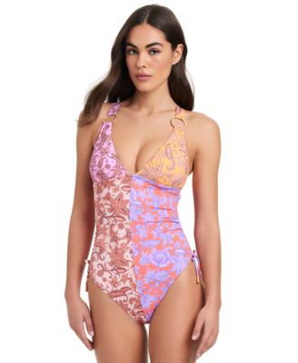 Red Carter - Women's Colorblocked One Piece Swimsuit