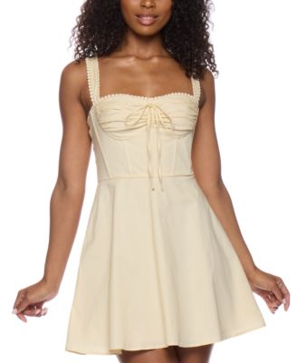 Alex & Sophia - Juniors' Ruched-Front Fit & Flare Dress