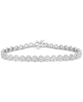 Macy's - Diamond Round Link Bracelet (1 ct. t.w.) in Sterling Silver