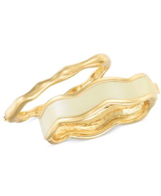 On 34th - Gold-Tone Faux-Pearl Bangle Set