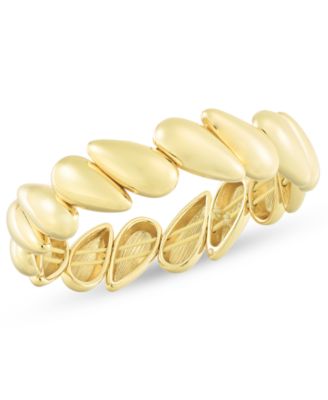 On 34th - Gold-Tone Puffy Teardrop Stretch Bracelet