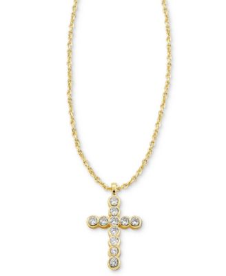 Kendra Scott - Gold-Tone Cross Crystal 19" Pendant Necklace