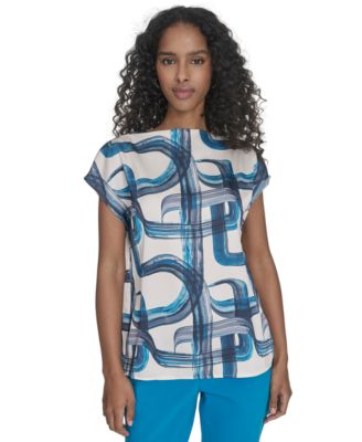 Calvin Klein - Petite Printed Cap Sleeve Top
