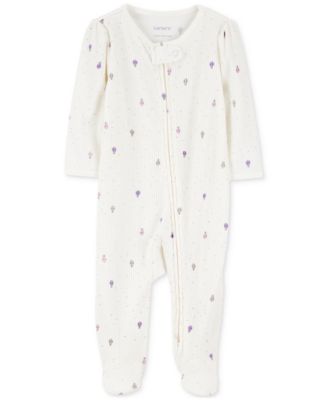 Carter's - Baby Girls Air Balloon 2-Way-Zipper Textured Sleep and Play Footed Coverall