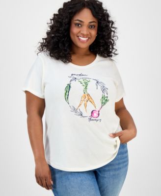 Style & Co - Plus Size Printed Crewneck Graphic T-Shirt
