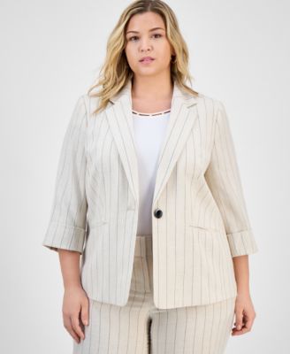 Kasper - lus Size Notch-Collar Single-Button Jacket