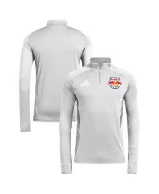 adidas - Men's Silver New York Red Bulls 2025 Quarter-Zip Long Sleeve Training Top
