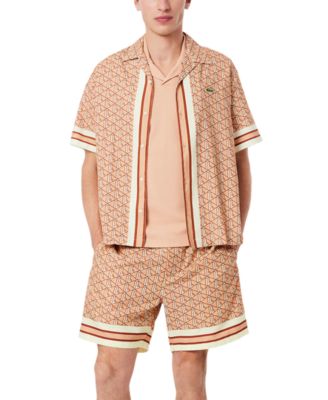 Lacoste - Men's Relaxed-Fit Geo-Pattern Stripe Woven Shorts