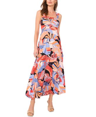 Vince Camuto - Women's Printed Tiered Sleeveless Maxi Dress