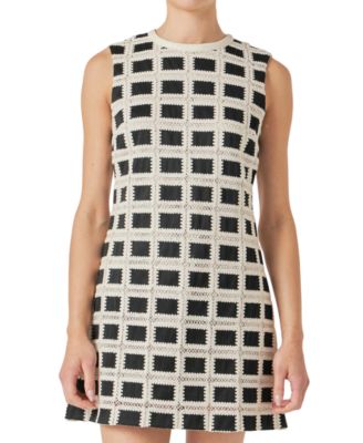 English Factory - Women's Crochet Sleeveless Mini Dress