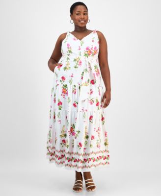 Taylor - Plus Size Floral V-Neck Sleeveless Maxi Dress
