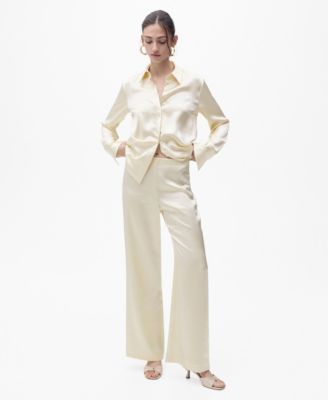 MANGO - Women's Satin Straight Pants